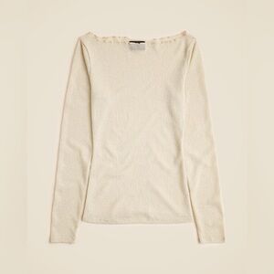 NWT JCrew Collection sheer metallic boatneck top